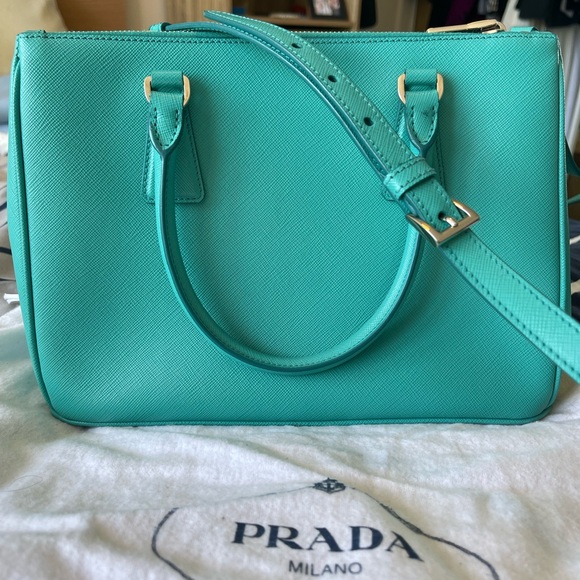 Prada Turquoise Saffiano Medium Galleria Bag - Picture 2 of 4